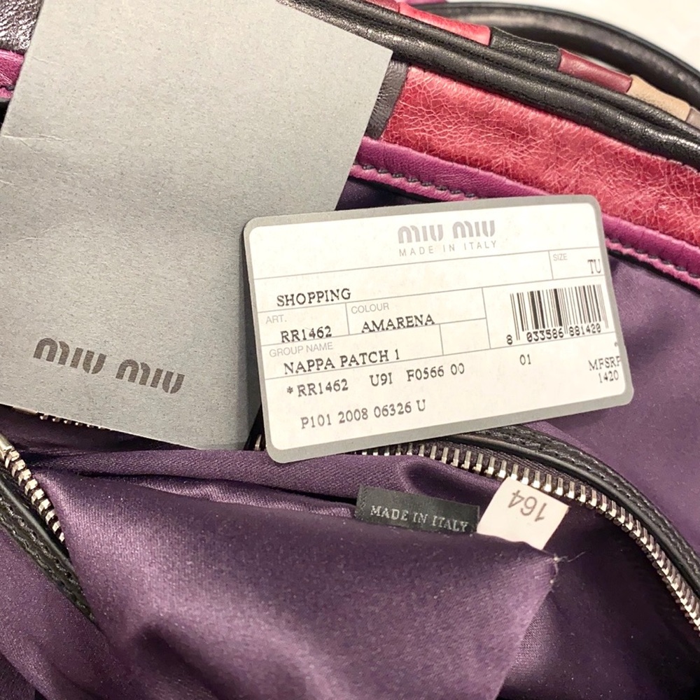 MIU MIU Amarena Nappa Patch Leather Satchel Bag - Picture 15 of 17